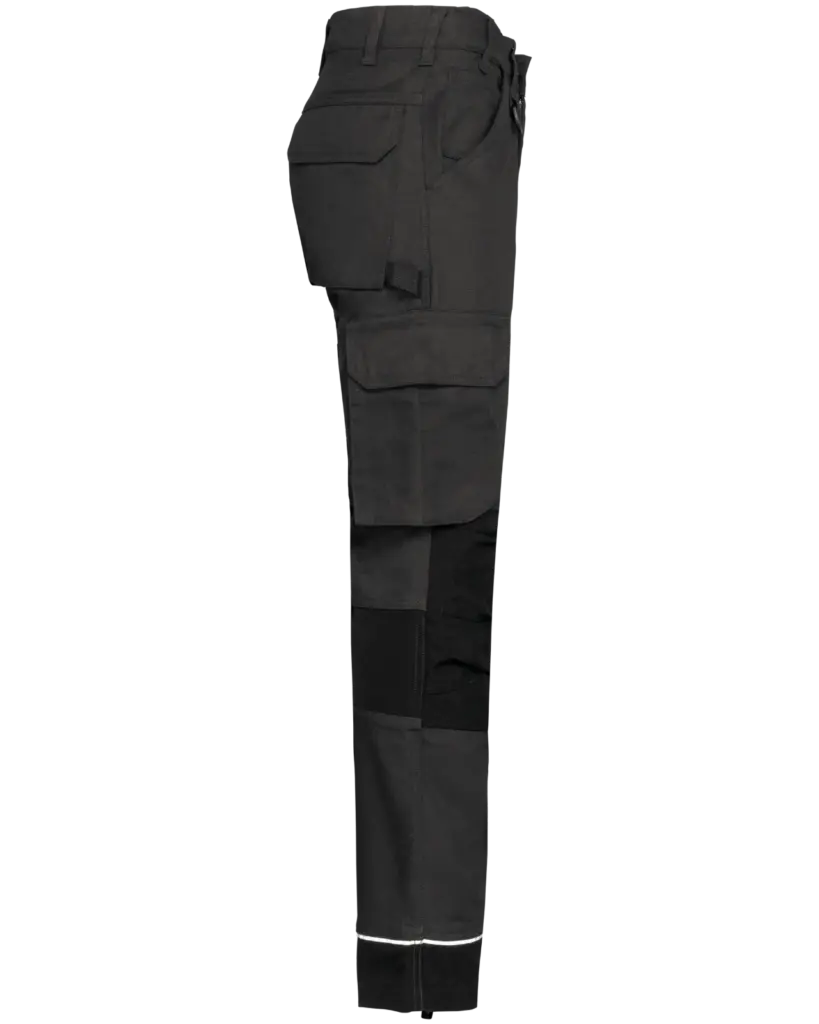Gerecycled performance heren  werkbroek, dark grey / black — productfoto 7