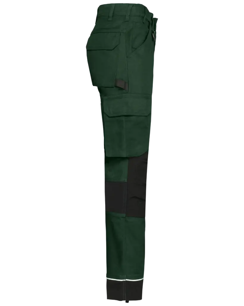 Gerecycled performance heren  werkbroek, forest green / black — productfoto 8