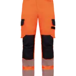 Gerecyclede veiligheidsbroek met veel zakken, hi viz orange / navy — productfoto 6