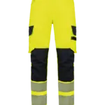 Gerecyclede veiligheidsbroek met veel zakken, hi viz yellow / navy — productfoto 7