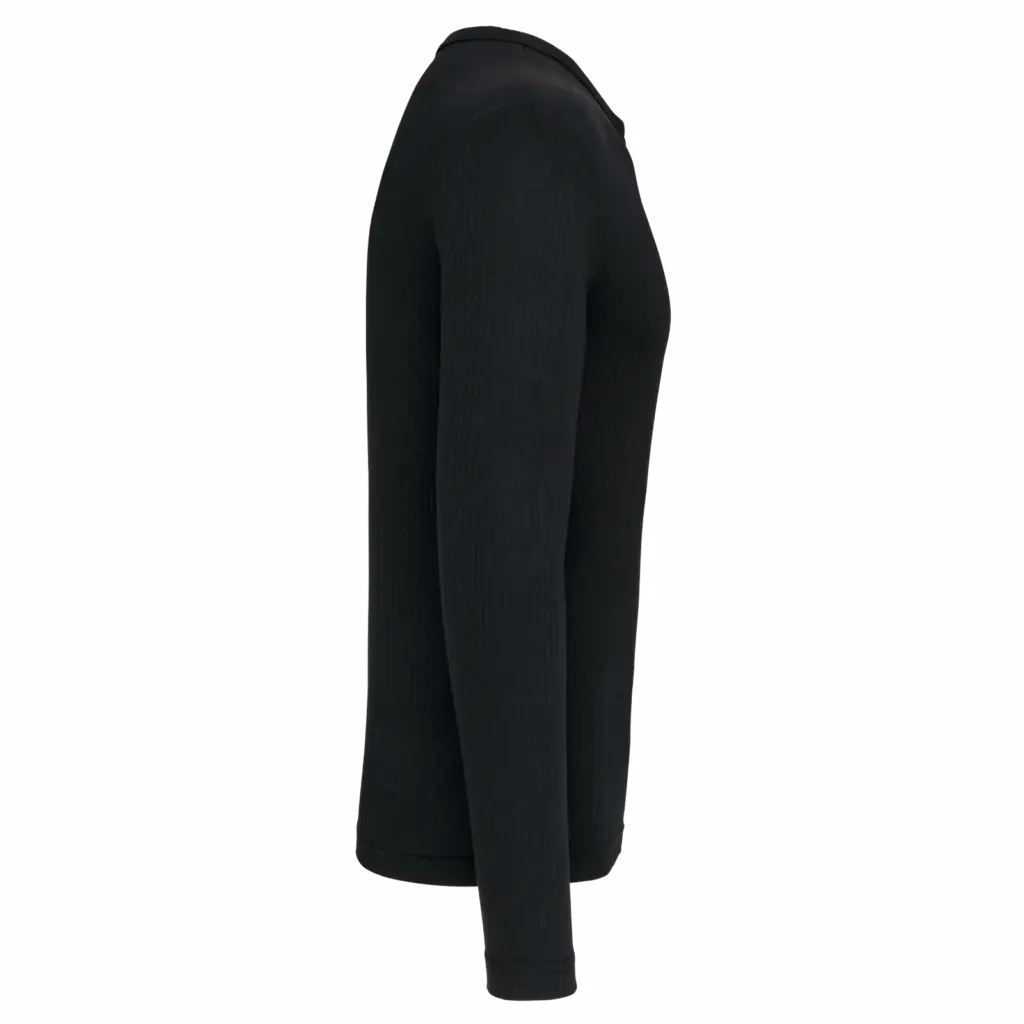 Unisex thermoshirt lange mouwen, black — productfoto 5
