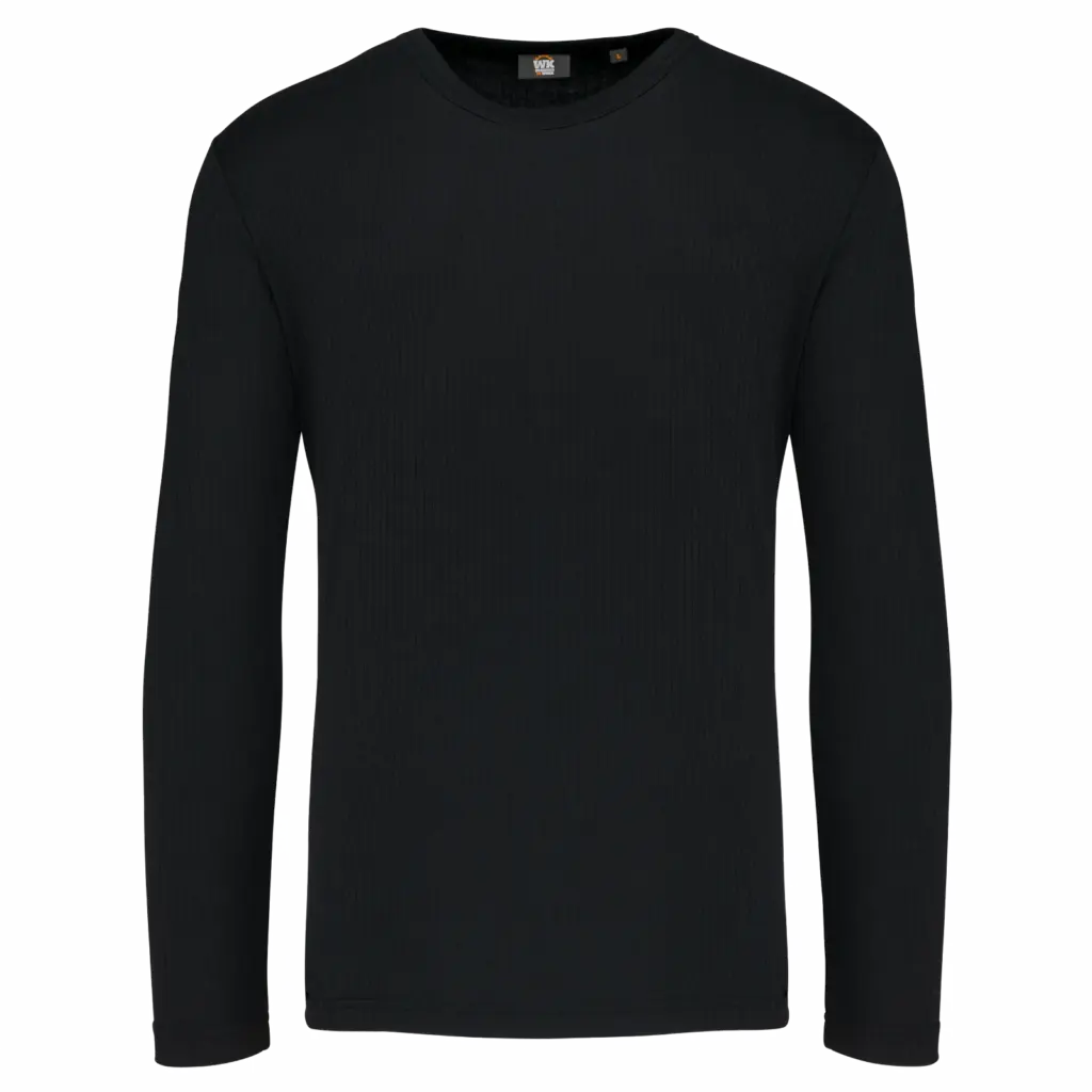 Unisex thermoshirt lange mouwen, black — productfoto 6