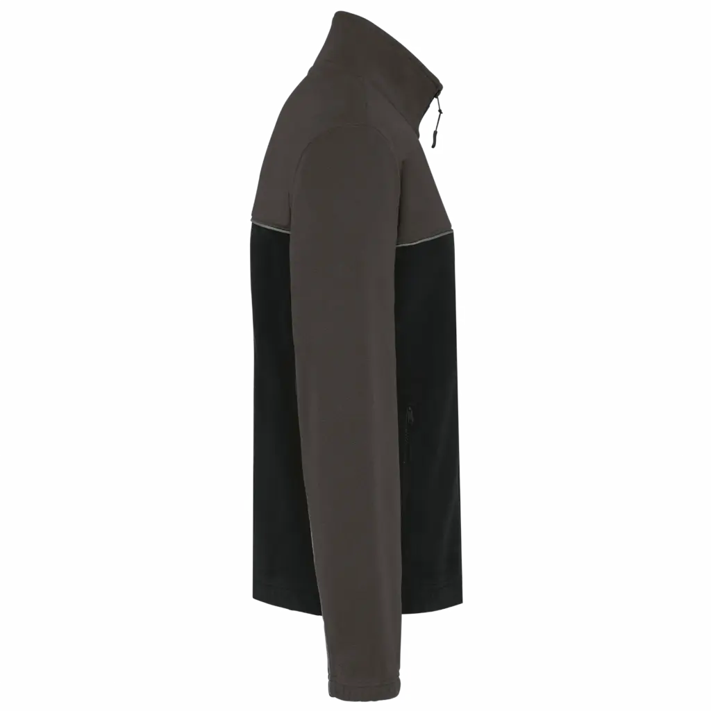 PS_WK904-S_BLACK-DARKGREY - Hidalgo-werbeartikel Tweekleurig ecologisch uniseks fleecevest, black / dark grey — productfoto 5