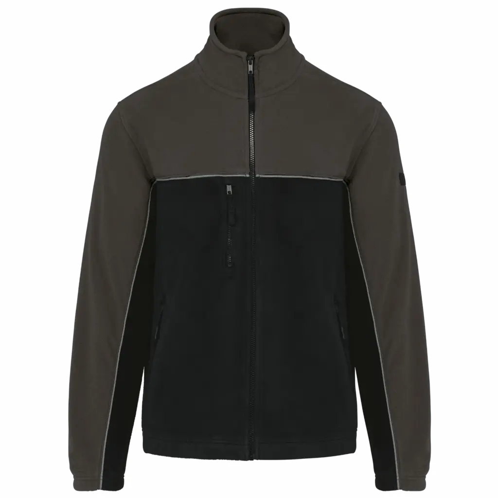 PS_WK904_BLACK-DARKGREY - Hidalgo Tweekleurig ecologisch uniseks fleecevest, black / dark grey — productfoto 6