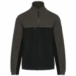 Tweekleurig ecologisch uniseks fleecevest, black / dark grey — productfoto 6