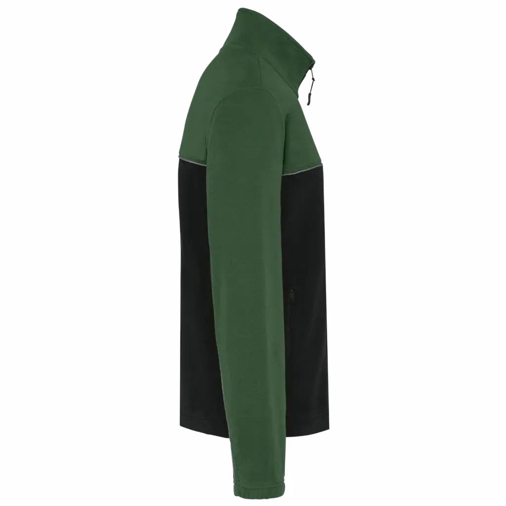 PS_WK904-S_BLACK-FORESTGREEN - Hidalgo-werbeartikel Tweekleurig ecologisch uniseks fleecevest, black / forest green — productfoto 6