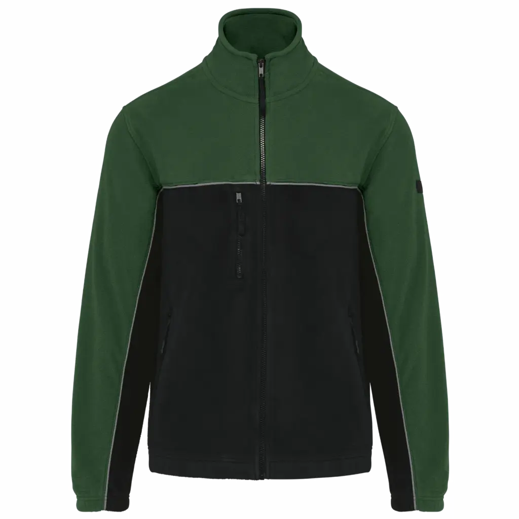 PS_WK904_BLACK-FORESTGREEN - Hidalgo Tweekleurig ecologisch uniseks fleecevest, black / forest green — productfoto 7