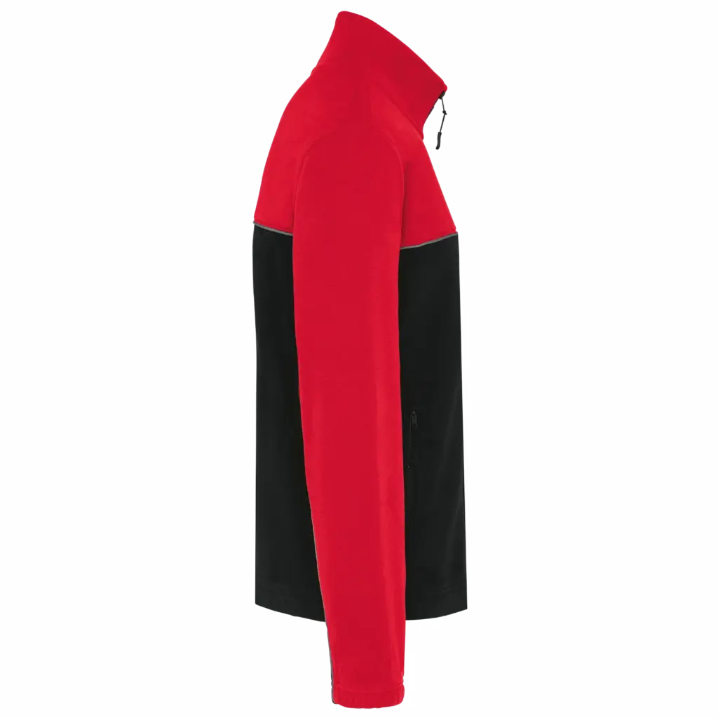 PS_WK904-S_BLACK-RED - Hidalgo-werbeartikel Tweekleurig ecologisch uniseks fleecevest, black / red — productfoto 8