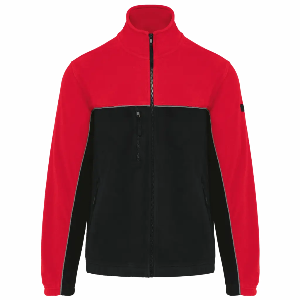 PS_WK904_BLACK-RED - Hidalgo Tweekleurig ecologisch uniseks fleecevest, black / red — productfoto 9
