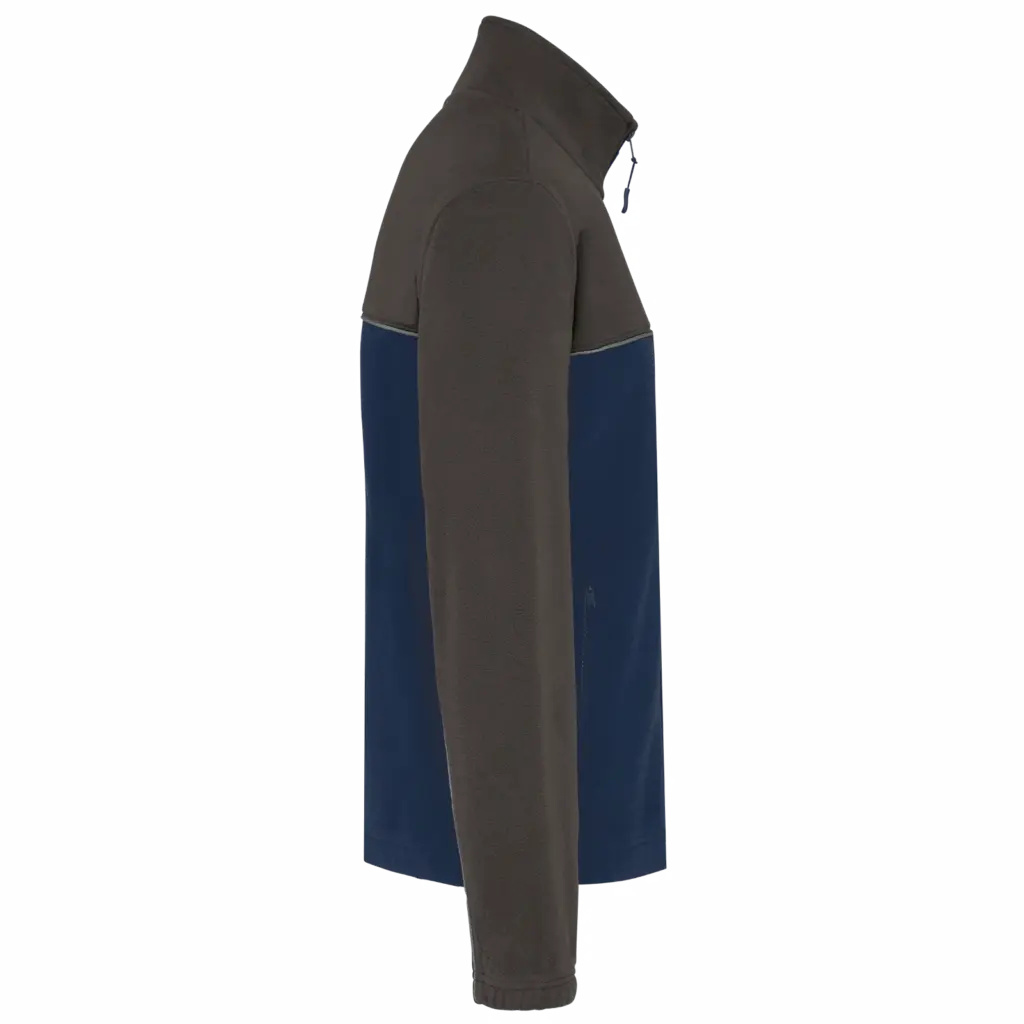 PS_WK904-S_NAVY-DARKGREY - Hidalgo-werbeartikel Tweekleurig ecologisch uniseks fleecevest, navy / dark grey — productfoto 10