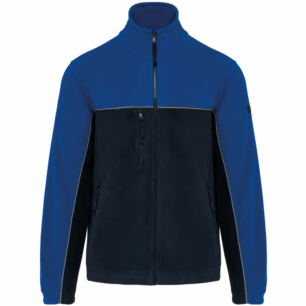 PS_WK904_NAVY-ROYALBLUE - Hidalgo Tweekleurig ecologisch uniseks fleecevest, navy / royal blue — productfoto 12