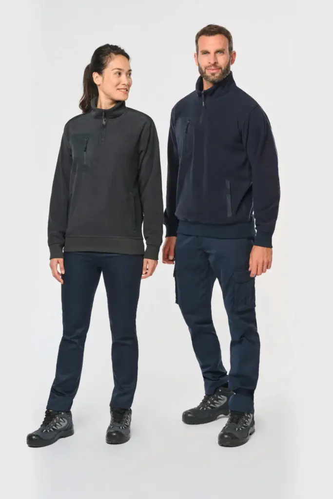 Ecologishe fleece met ritskraag unisex
