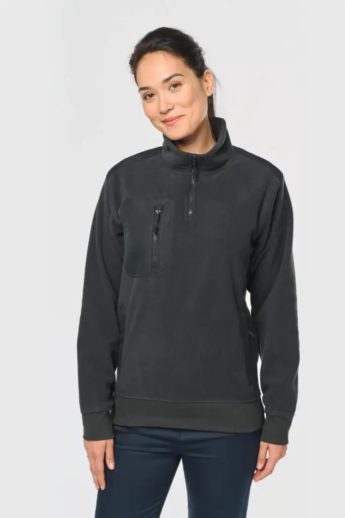 WK905-04_2024 - Hidalgo-werbeartikel Ecologishe fleece met ritskraag unisex — productfoto 2