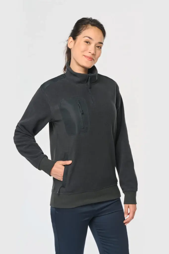 WK905-01_2024 - Hidalgo-werbeartikel Ecologishe fleece met ritskraag unisex — productfoto 4