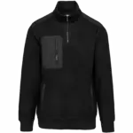 Ecologishe fleece met ritskraag unisex, black — productfoto 6