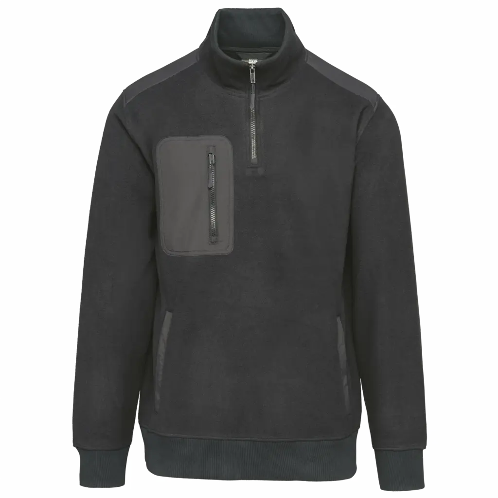 Ecologishe fleece met ritskraag unisex, dark grey — productfoto 7