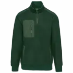 Ecologishe fleece met ritskraag unisex, forest green — productfoto 8