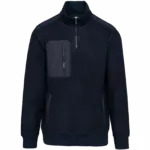 Ecologishe fleece met ritskraag unisex, navy — productfoto 9