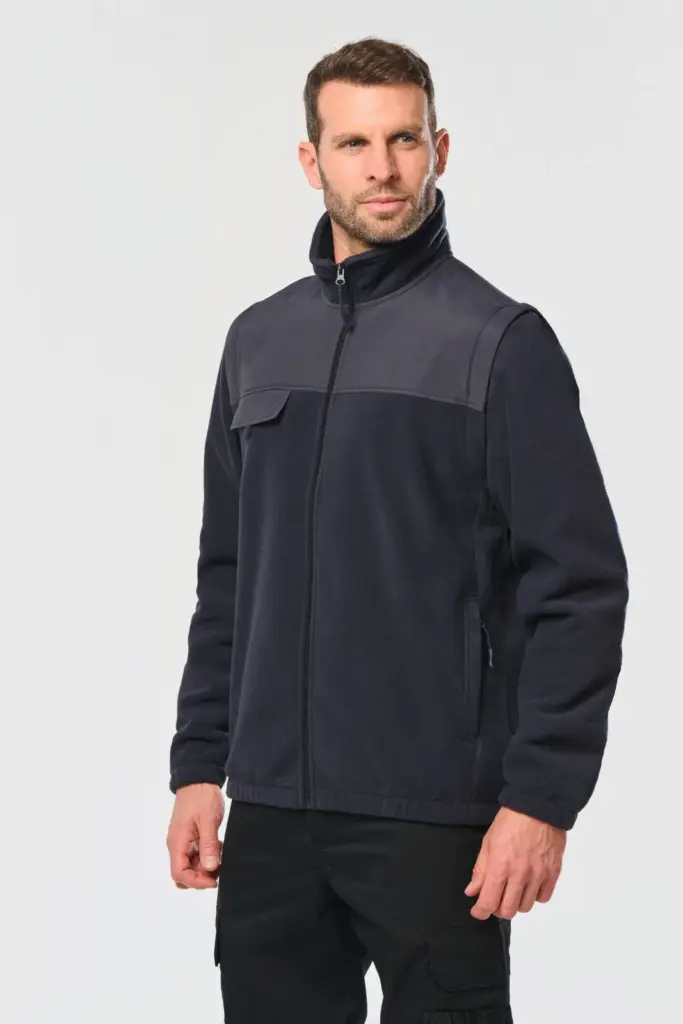 Fleecevest met afneembare mouwen heren