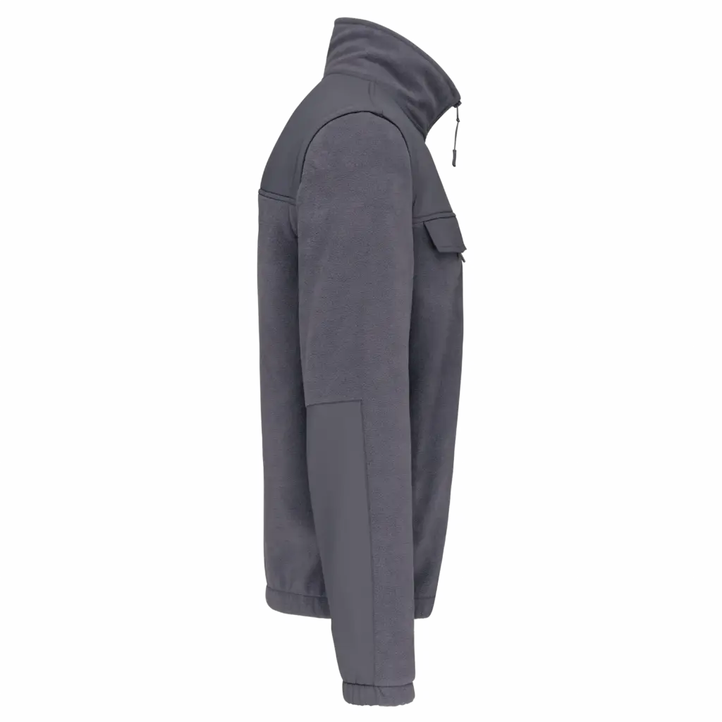 Fleecevest met afneembare mouwen heren, convoy grey — productfoto 6
