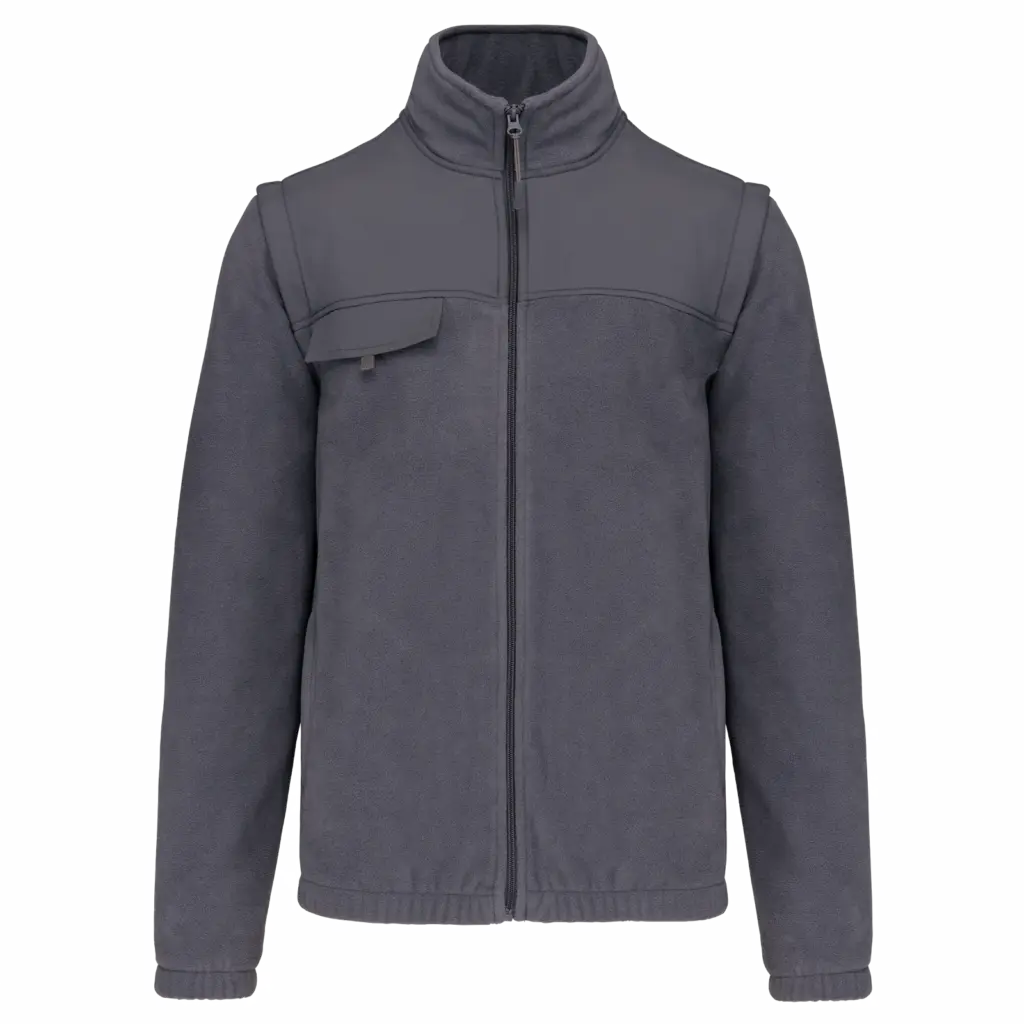 PS_WK9105_CONVOYGREY - Hidalgo Fleecejacke bedrucken WK9105 abnehmbare Ärmel 400g S-4XL — Produktfoto 7