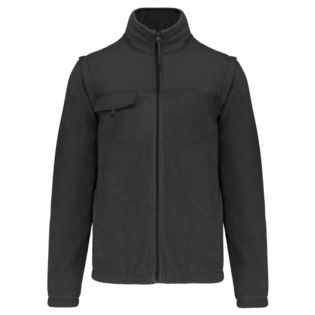 PS_WK9105_DARKGREY - Hidalgo Fleecejacke bedrucken WK9105 abnehmbare Ärmel 400g S-4XL — Produktfoto 8