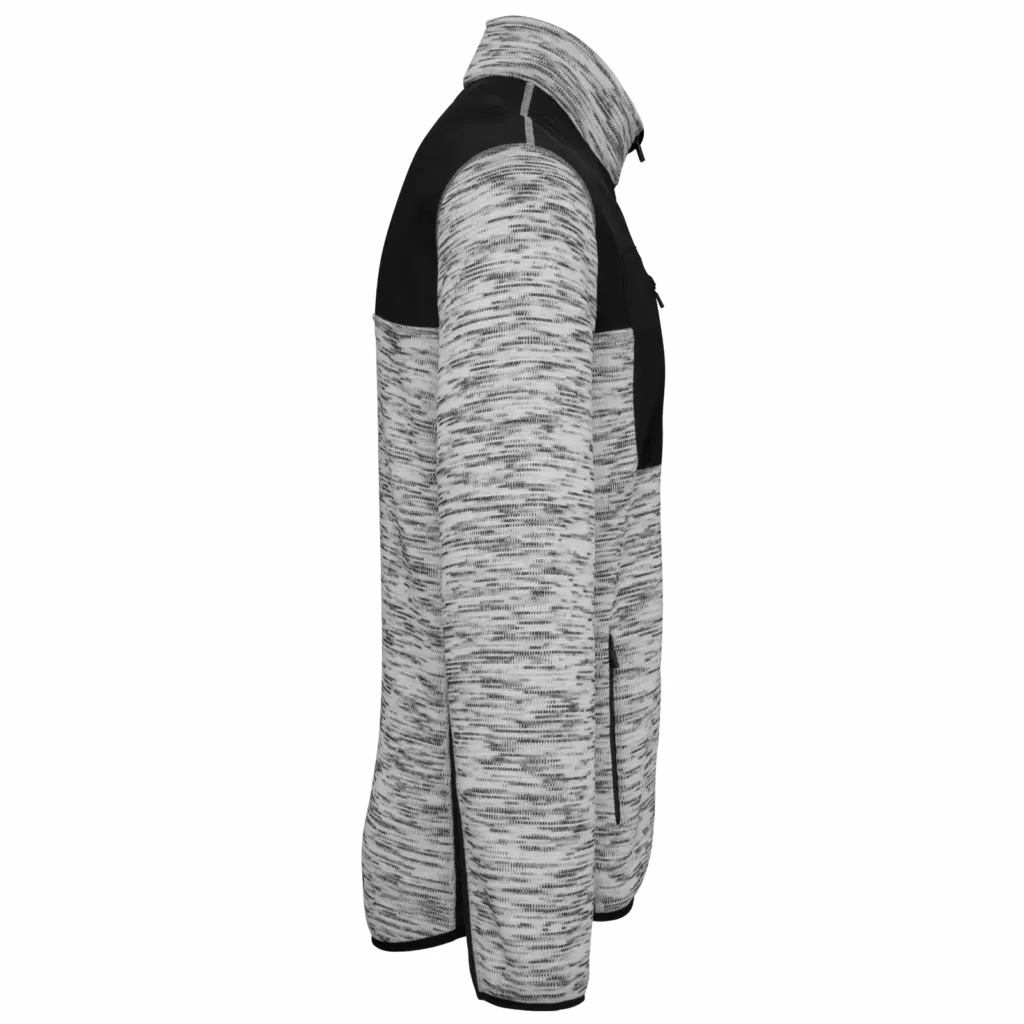 PS_WK9108-S_LIGHTGREYMELANGE-BLACK - Hidalgo-werbeartikel Gerecycled herenjasje in polytricot, light grey melange / black — productfoto 8