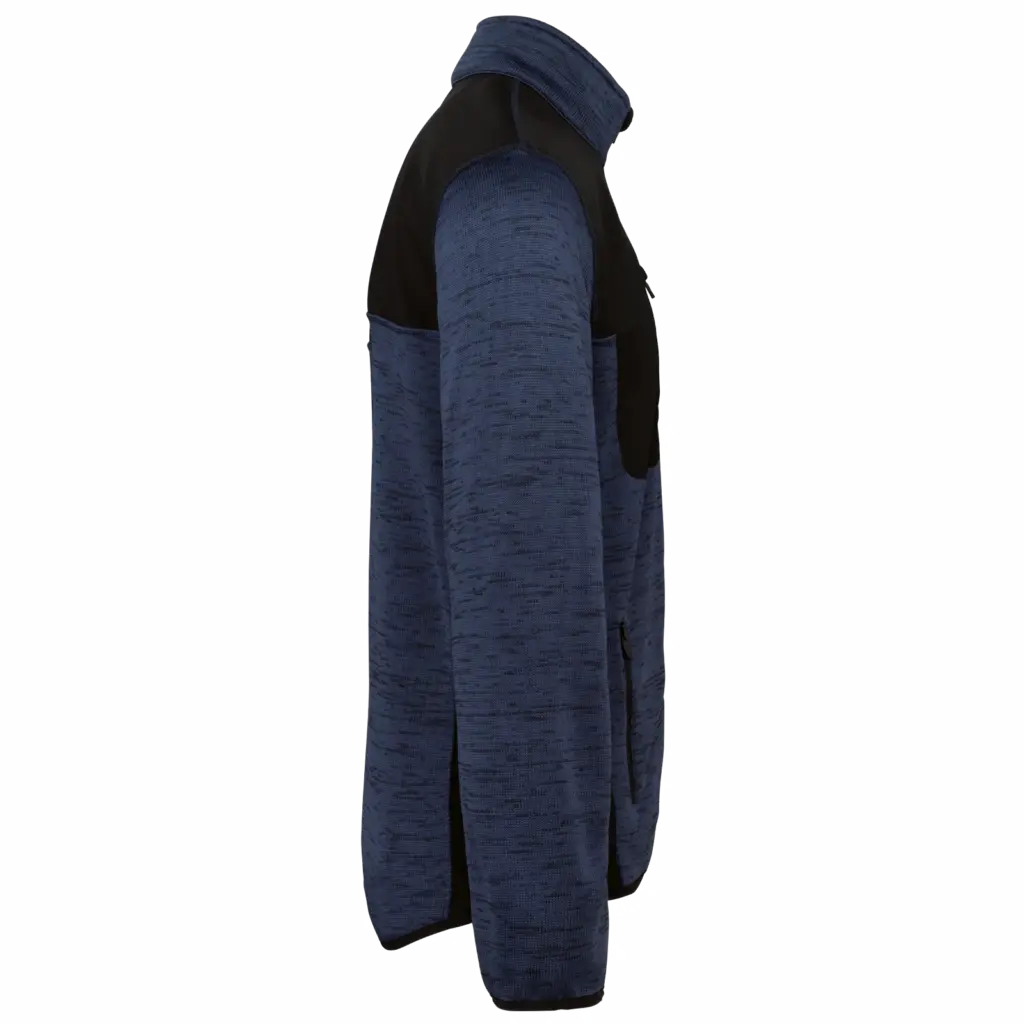 PS_WK9108-S_NAVYMELANGE-BLACK - Hidalgo-werbeartikel Gerecycled herenjasje in polytricot, navy melange / black — productfoto 9