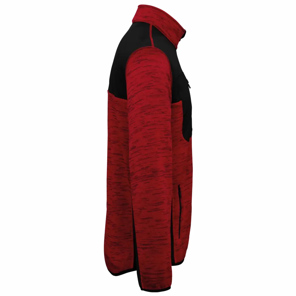 PS_WK9108-S_REDMELANGE-BLACK - Hidalgo-werbeartikel Gerecycled herenjasje in polytricot, red melange / black — productfoto 10