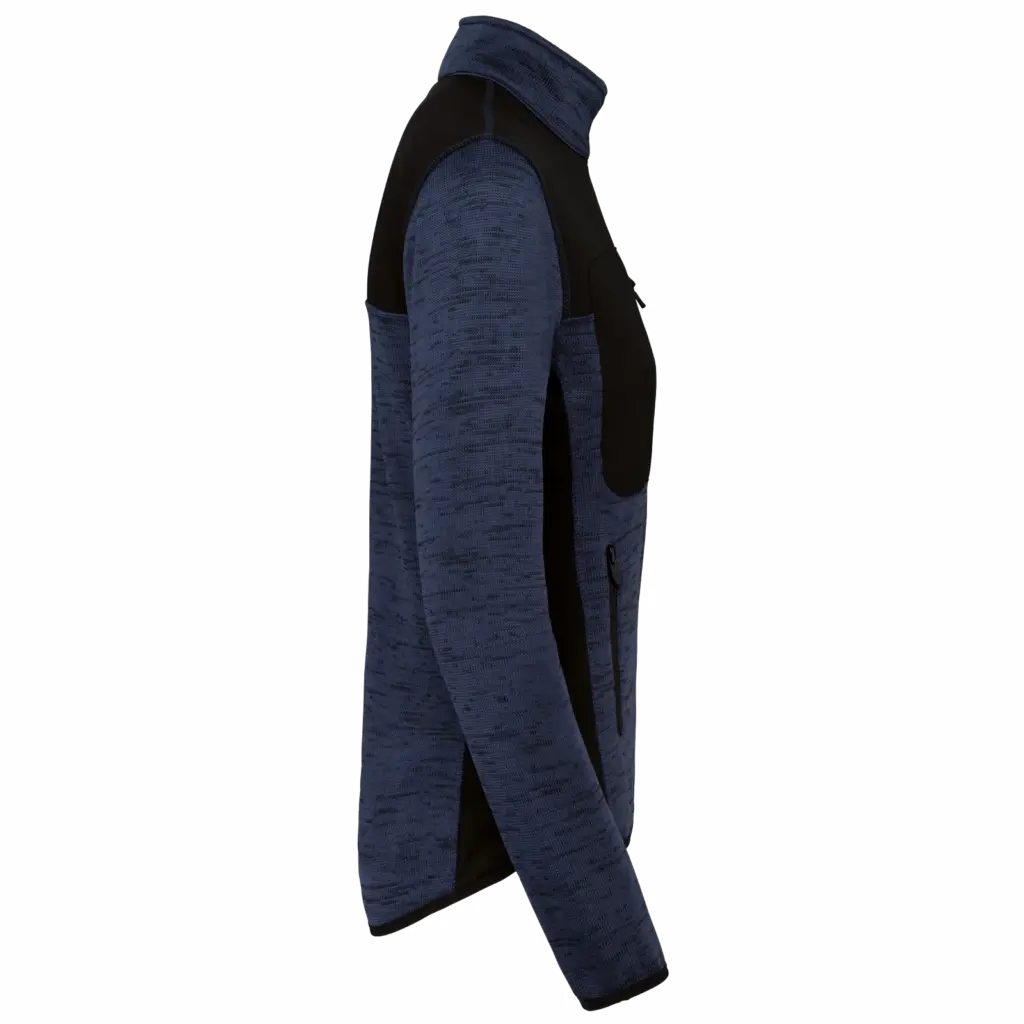 PS_WK9109-S_NAVYMELANGE-BLACK - Hidalgo-werbeartikel Gerecycled damesjasje in polytricot, navy melange / black — productfoto 9