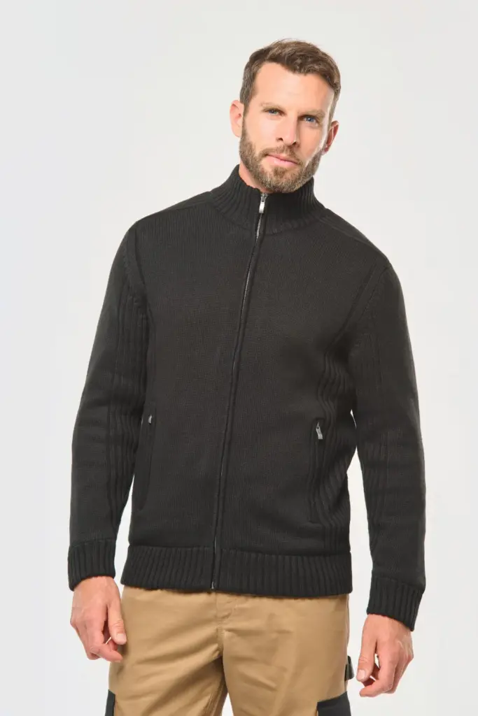 Met fleece gevoerde herencardigan. — productfoto 3