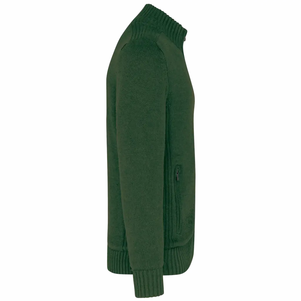 Met fleece gevoerde herencardigan., forest green — productfoto 6
