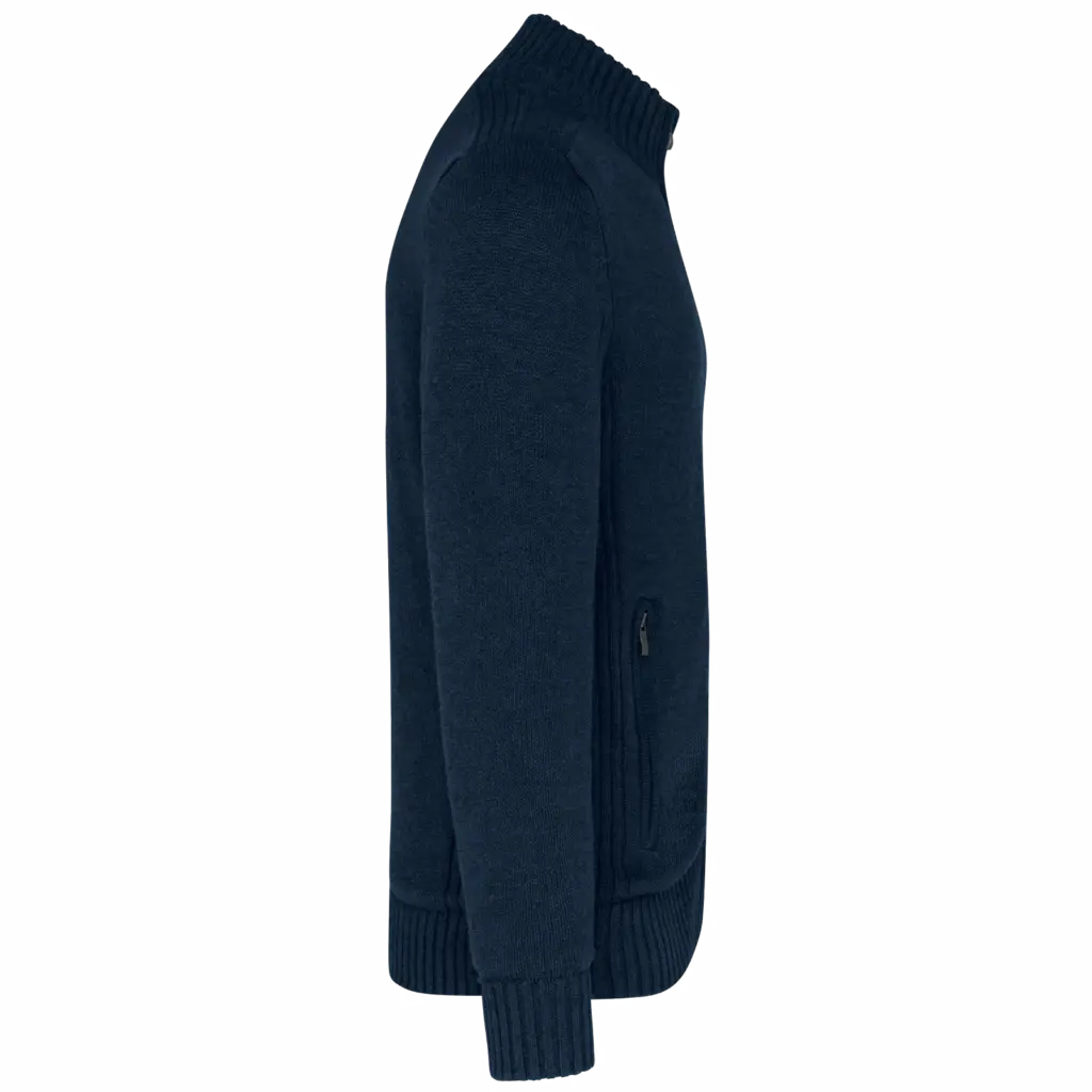 Met fleece gevoerde herencardigan., navy — productfoto 7