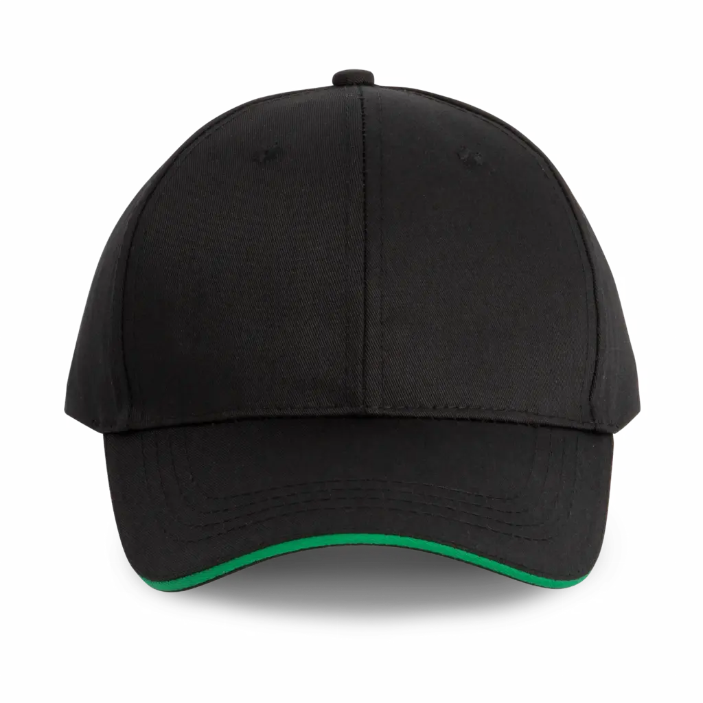 PS_WKP145_BLACK-KELLYGREEN - Hidalgo Contrasterende sandwichpet 6 panelen, black / kelly green — productfoto 4