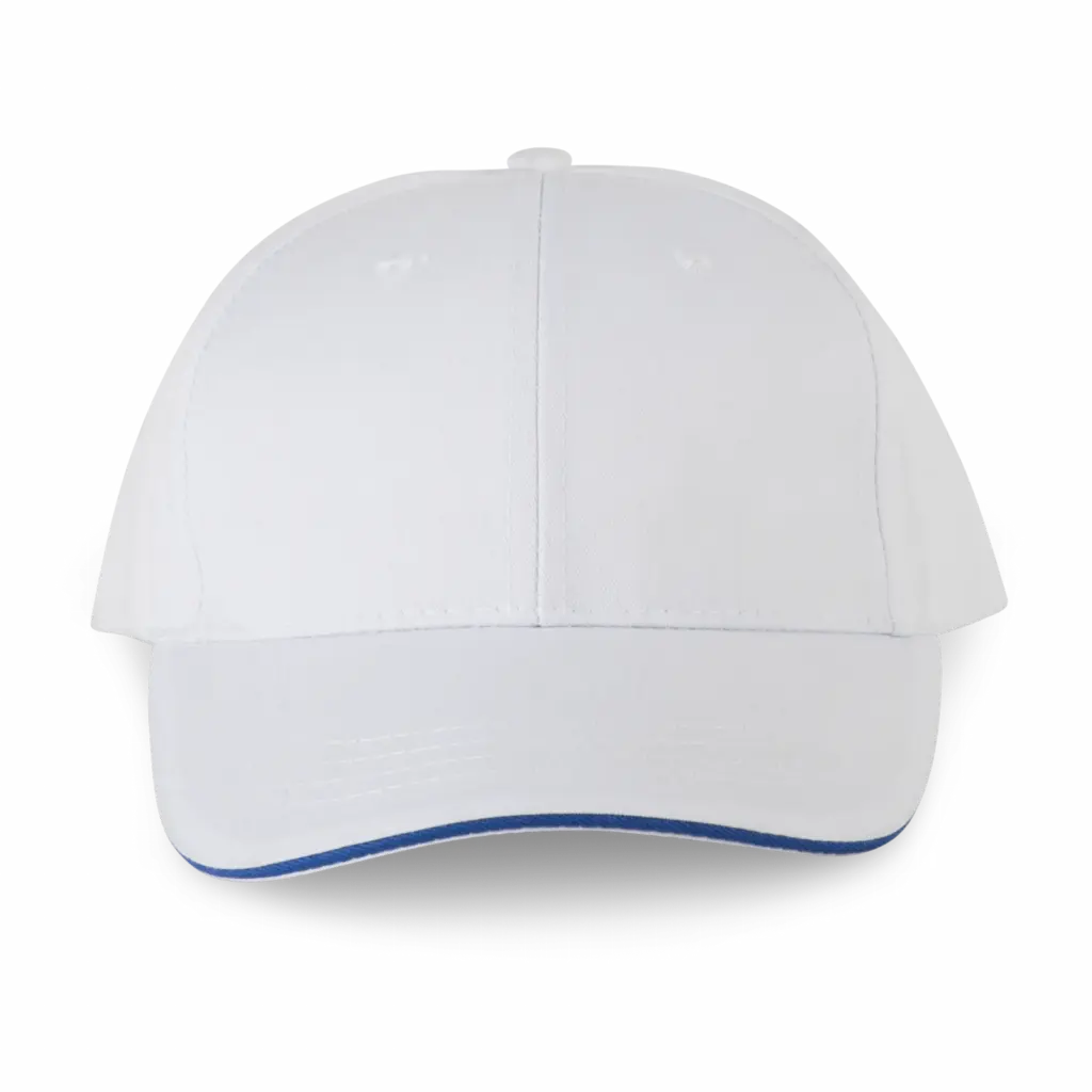 PS_WKP145_WHITE-ROYALBLUE - Hidalgo Contrasterende sandwichpet 6 panelen, white / royal blue — productfoto 19