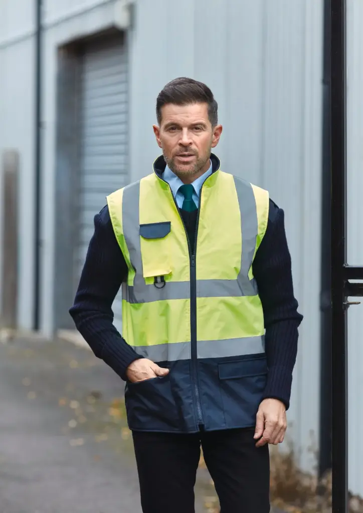 Gewatteerde veiligheidsbodywarmer — productfoto 2