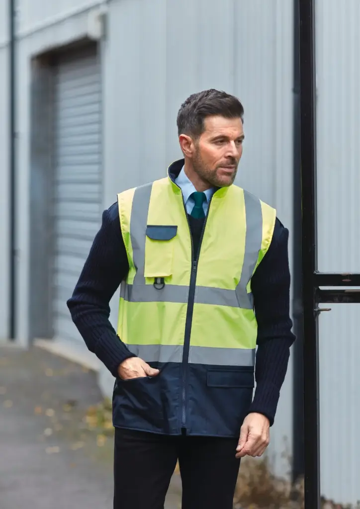 Gewatteerde veiligheidsbodywarmer — productfoto 3