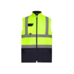 Gewatteerde veiligheidsbodywarmer, hi vis yellow / navy — productfoto 5