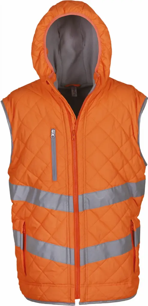 Kensington - Hi-Vis bodywarmer met capuchon, hi vis orange — productfoto 5