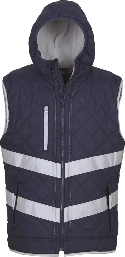 Kensington - Hi-Vis bodywarmer met capuchon, navy — productfoto 7