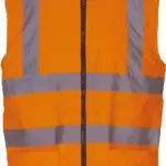 Omkeerbare fleece veiligheidsbodywarmer, hi vis orange — productfoto 2