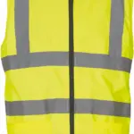 Omkeerbare fleece veiligheidsbodywarmer, hi vis yellow — productfoto 3