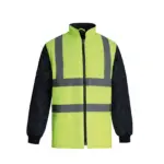 Gewatteerd veiligheidsjasje met afneembare mouwen, hi vis yellow / navy — productfoto 6