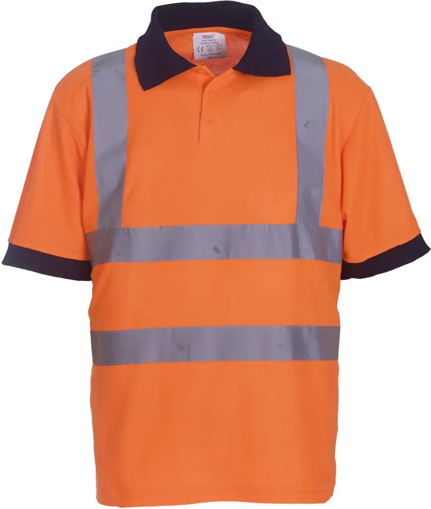 High Visibility polo korte mouwen, hi vis orange — productfoto 3