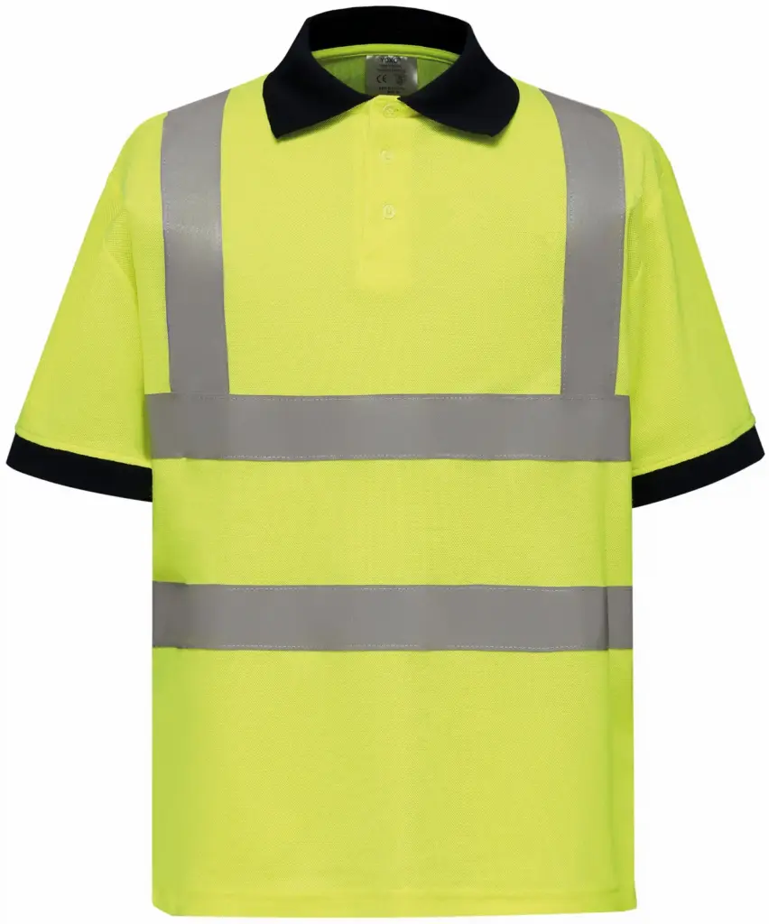 High Visibility polo korte mouwen, hi vis yellow — productfoto 4