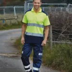 YHVJ220_2023 - Hidalgo-werbeartikel Tweekleurige veiligheidspolo