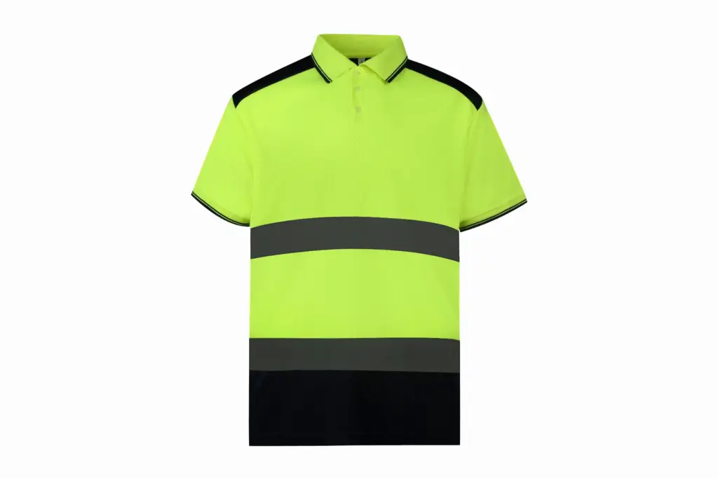 PS_YHVJ220_HIVISYELLOW-NAVY - Hidalgo-werbeartikel Tweekleurige veiligheidspolo, hi vis yellow / navy — productfoto 6