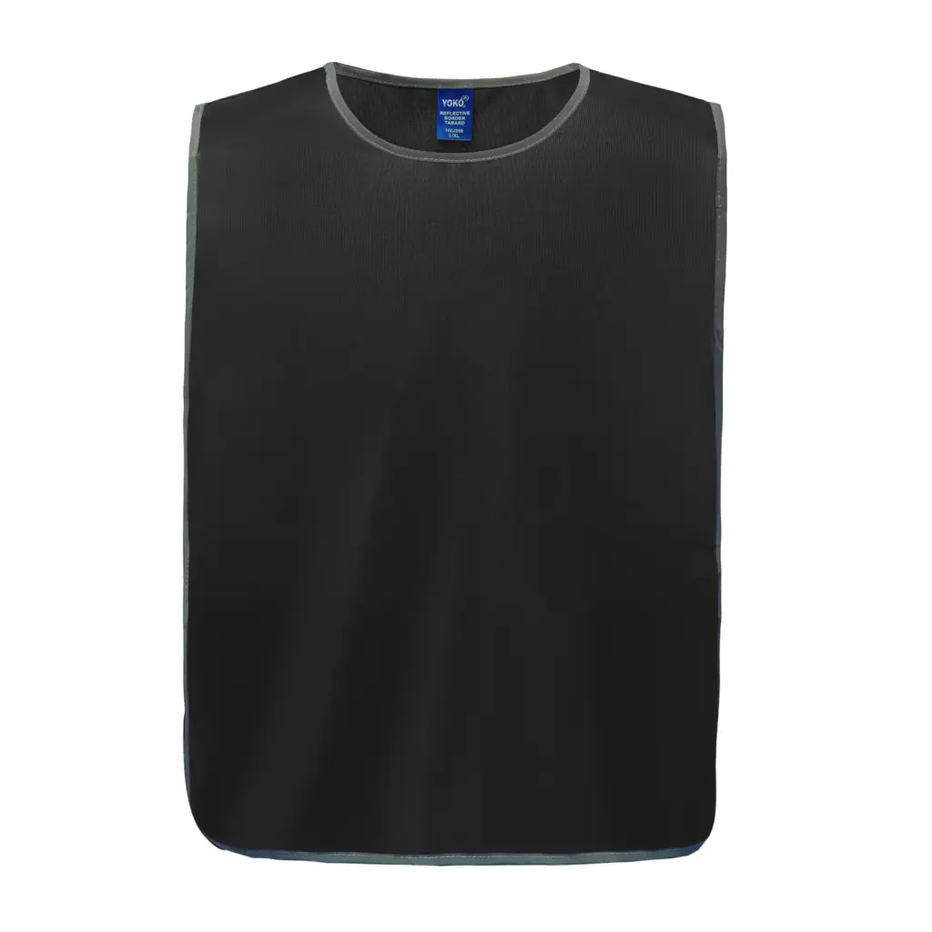 PS_YHVJ259_BLACK - Hidalgo-werbeartikel Personalisatie veiligheidshesje met reflecterende rand, black — productfoto 5