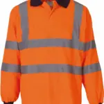 High Visibility polo lange mouwen, hi vis orange — productfoto 3