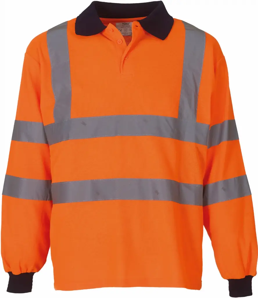 PS_YHVJ310_HIVISORANGE - Hidalgo-werbeartikel High Visibility polo lange mouwen, hi vis orange — productfoto 3